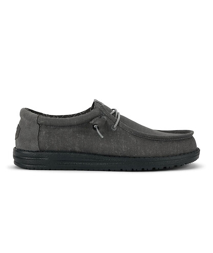 HEYDUDE Men's Wally Stretch Canvas Block Easy-On Shoe - Granite Grey/Multi - 44353-1VT