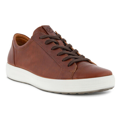 ECCO Men's Soft 7 Lace-Up Sneaker Cognac - 47079401053