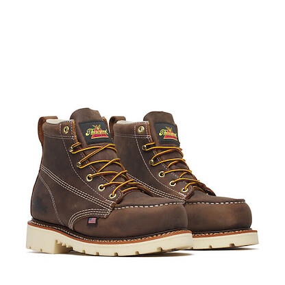 Thorogood Women's 6” American Heritage Steel Toe Work Boot Brown Crazy Horse - 504-4375