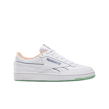 Reebok Unisex Club C Revenge  Athletic Shoe White/AI Aqua/Sunkissed Orange  - 100208995