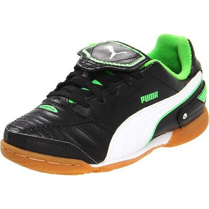PUMA Unisex Kids' Esito Finale Indoor Training Soccer Cleat Black/White/Green