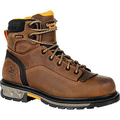 GEORGIA BOOT Men's 6" Carbo-Tec LTX Composite Toe Waterproof Work Boot Black/Brown - GB00391