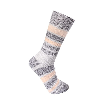 Timberland Women's Marled Striped Boot Socks Micro Chip Grey Marl Stripe (2 pairs) - 43TB350829TA-M29