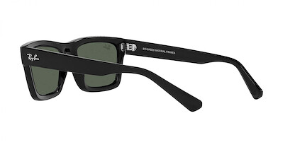 Ray-Ban Men's RB4396 Warren Rectangular Sunglasses, Black/Dark Green, 57 mm