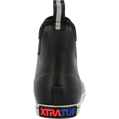 XTRATUF 6” Men’s Fleece Lined Ankle Deck Boot - Size 14, Black - 100% Waterproof Rubber Footwear for Winter - Faux Shearling Lining - Slip-Resistant Outsole