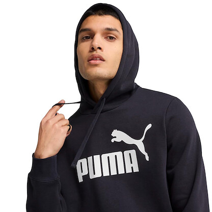 PUMA Men's Essentials Logo Fleece Hoodie (Available in Big & Tall), New Navy SS25, Medium