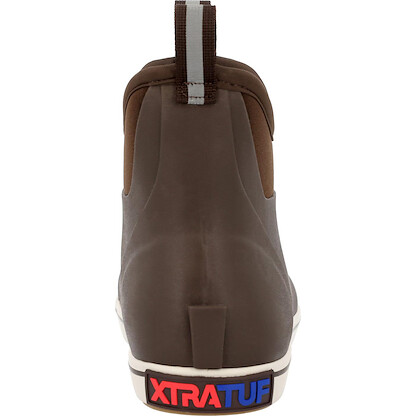 XTRATUF 6” Men’s Fleece Lined Ankle Deck Boot - Size 13, Brown - 100% Waterproof Rubber Footwear for Winter - Faux Shearling Lining - Slip-Resistant Outsole