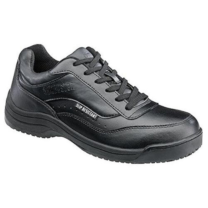Skidbuster Men's Leather Soft Toe Slip Resistant Water-Resistant Athletic Work Shoe Black - S5070