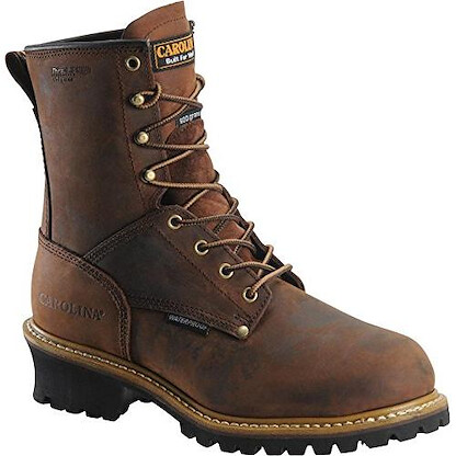 CAROLINA Men's 8" Elm Soft Toe Waterproof Insulated Logger Work Boot Brown - CA4821
