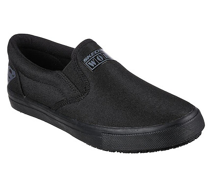 SKECHERS WORK Women's DC Supergirl: Sudler - Change The World SR Soft Toe Slip Resistant Work Shoe Black - 108090-BLK