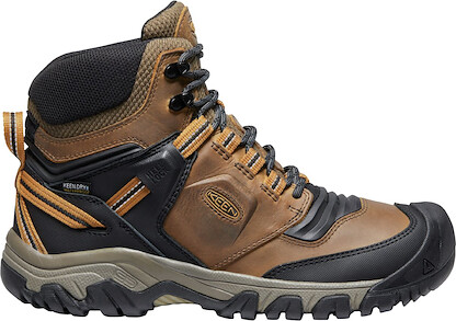 KEEN Men's Ridge Flex Mid Waterproof Boot Bison/Golden Brown - 1025666