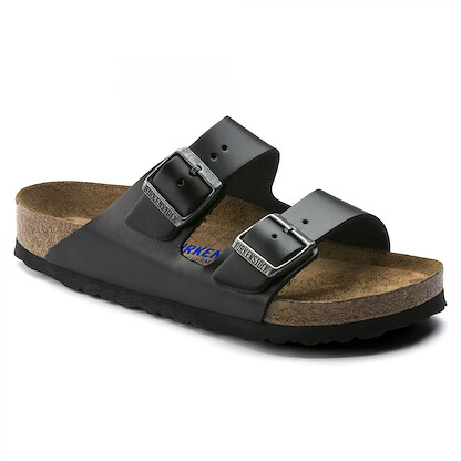 BIRKENSTOCK Unisex Arizona Soft Footbed Black Amalfi Leather (regular width) - 0552331