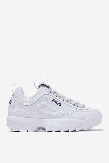 FILA Women's Disruptor II Premium Sneakers White/Fila Navy/Fila Red - 5FM00002-125