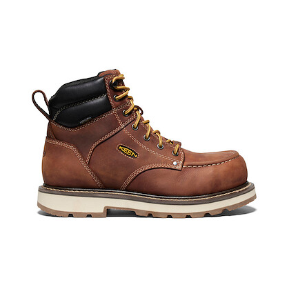 KEEN Utility Men's 6" Cincinnati Carbon-Fiber Toe 90° Heel Waterproof Work Boot Tuscan Red/Sandshell - 1028283
