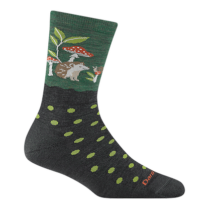 Darn Tough Women's Wild Life Crew Lightweight Lifestyle Socks Hedgehog Moss - 6105-HEDGEHOG MOSS