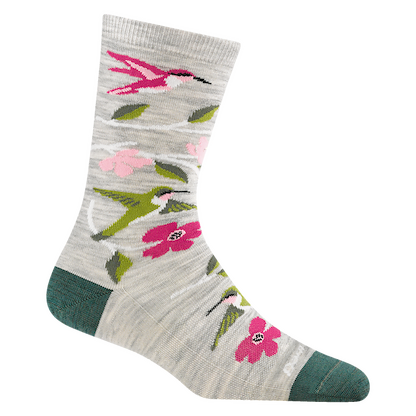 Darn Tough Women's Birds of a Feather Crew Lightweight Sock Ash - 6121-ASH