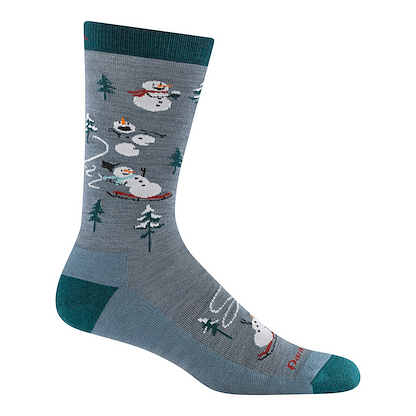 Darn Tough Men's Sled Head Crew Lightweight Socks Gray - 6124-GRAY