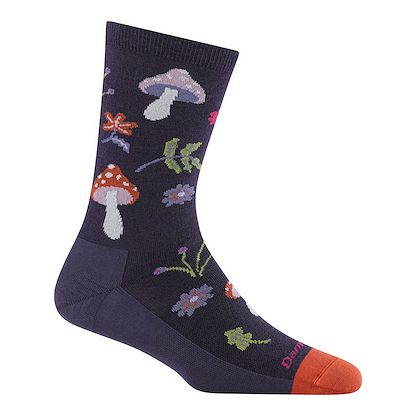 Darn Tough Women's Shroom Bloom Crew Lightweight  Socks Blackberry - 6133-BLACKBERRY