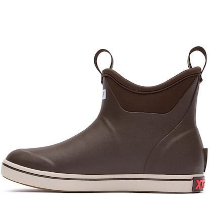 XTRATUF 6” Women’s Fleece Lined Ankle Deck Boot - Size 8, Brown - 100% Waterproof Rubber Footwear for Winter - Faux Shearling Lining