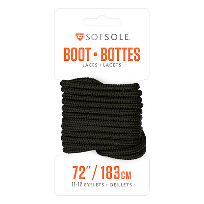 Sof Sole Boot LACE Liberty Mountain Sofsole Laces-72in-Black, Black, O/S
