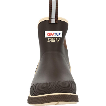 XTRATUF 6” Women’s Ankle Deck Boot Sport - Size 11, Brown - 30% Lighter, 100% Waterproof Rubber Fishing Footwear - Non-Marking,