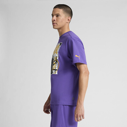 Puma Men's Basketball Graphic T-Shirt, Hoops Energy Team Violet SS25, Medium