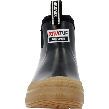 XTRATUF 6” Men’s Legacy Elevate Ankle Deck Boot - Size 9, Legacy Black - 100% Waterproof Latex Rubber Footwear - Slip & Chemical-Resistant Protection - Reinforced Heel & Toe - Moisture-Wicking Liner