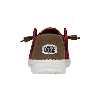Hey Dude Wendy Buffalo Plaid Red/Black Size 8 | Women’s Shoes | Women’s Slip-on Loafers | Comfortable & Light-Weight