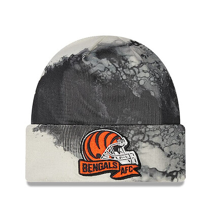 New Era Men's Black Cincinnati Bengals 2022 Sideline Ink Dye Cuffed Knit Hat