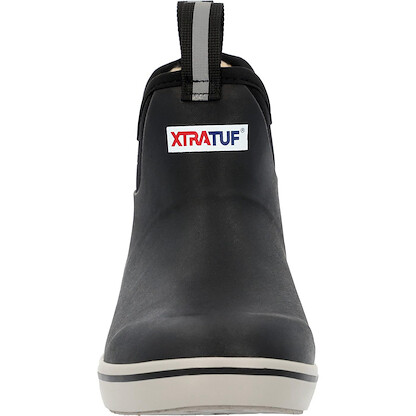 XTRATUF 6” Women’s Fleece Lined Ankle Deck Boot - Size 8, Black - 100% Waterproof Rubber Footwear for Winter - Faux Shearling Lining - Slip-Resistant Outsole