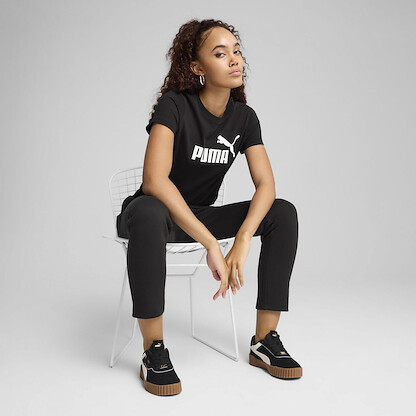 PUMA Women's Essentials Logo T-Shirt (Available in Plus Sizes), Black AH25, 2X