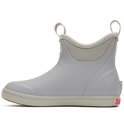 XTRATUF 6” Women’s Fleece Lined Ankle Deck Boot - Size 11, Gray - 100% Waterproof Rubber Footwear for Winter - Faux Shearling Lining