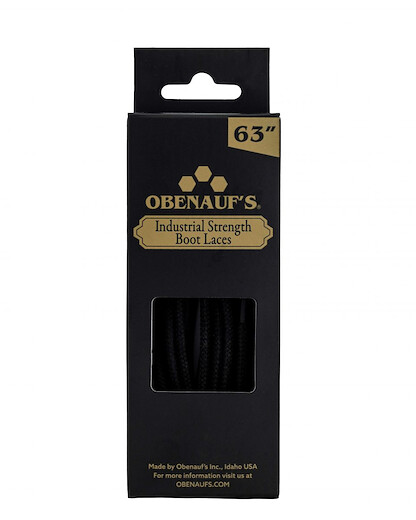 Obenauf's Industrial Strength Boot Laces Black Waxed Round - 63 Inch (1 pair) - 1109-63