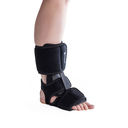 PowerStep Unisex Dorsal Night Splint for Plantar Fasciitis & Achilles Tendonitis Pain Relief Black (1 splint) - 7003-00