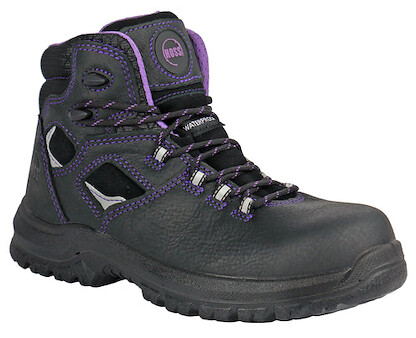 HOSS Women's 6" Lacy Composite Toe Waterproof Work Boot Black Buffalo Leather - 70120