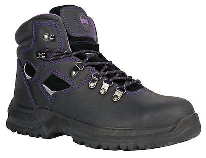 HOSS Women's 6" Lily Steel Toe Waterproof Work Boot Black Crazy Horse Leather - 70165