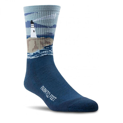Farm to Feet Unisex Outdoor Trail Cape Light Targeted Cushion 3/4 Crew Hiking Socks Denim Blue - 4630-420