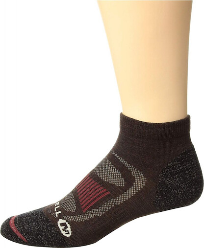 Merrell Men's Zoned Low Cut Light Hiker Socks (1 pair) Brown Heather - MEMF17E003-01-BRHTR