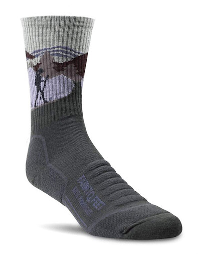 Farm to Feet Unisex American Trail Blue Ridge Light Targeted Cushion 3/4 Crew Hiking Socks Dark Shadow - 9869-021