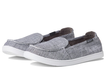 Roxy Womens Minnow Slip On Sneaker Shoe Loafer Flat, Black Wash