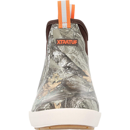 XTRATUF 6” Men’s Outdoor Fleece Lined Ankle Deck Boot - Size 9, Realtree Edge - 100% Waterproof Rubber Footwear for Camping & Hunting - Faux Shearling Lining - Slip-Resistant Outsole