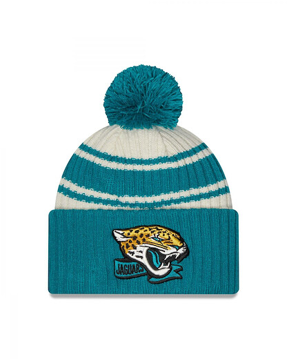 New Era Jacksonville Jaguars NFL 2022 Sideline Sport Knit Chrome White Blue Beanie - One-Size, Blue, One Size