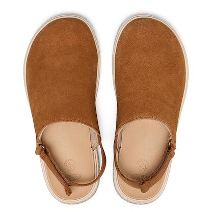 KEEN Women's Elle Mila Comfortable Leather Adjustable Easy On Mules, KEEN Maple, 6.5