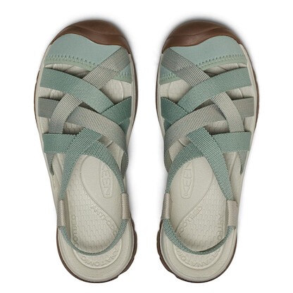 KEEN Women's Whisper Lattice Closed Toe Durable Adjustable Toe Protection Breathable Sandals, Lily Pad/Plaza Taupe, 8