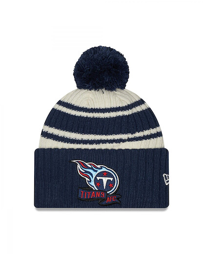 New Era Tennessee Titans NFL 2022 Sideline Sport Knit Chrome White Blue Beanie - One-Size
