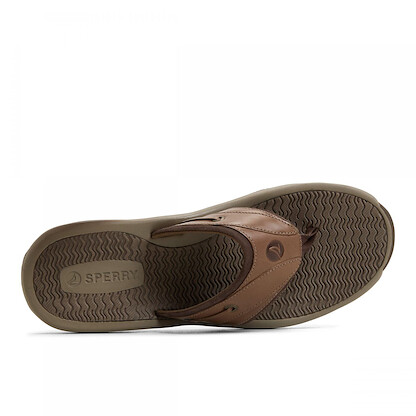 Sperry Men's Outerbanks Flip Flop, Dark Brown, 14
