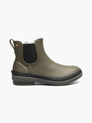 BOGS Women's Amanda Chelsea II Slip On Waterproof Insulated Rain Boots Olive - 72703-302