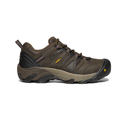 KEEN Utility Men's Lansing Low Steel Toe Work Shoe Cascade Brown/Fired Brick - 1023205
