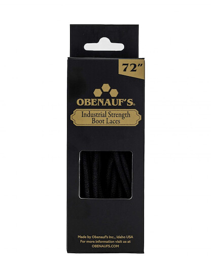 Obenauf's Industrial Strength Boot Laces Black Waxed Round - 72 Inch (1 pair) - 1110-72