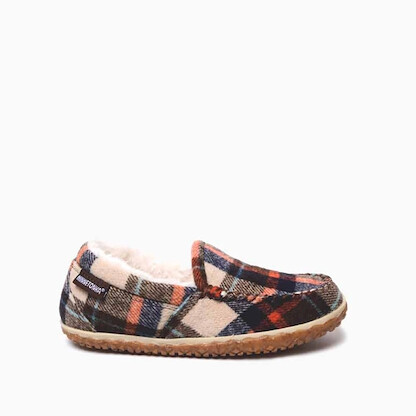 Minnetonka Women's Tempe Slipper Brown Autumn Plaid - 40136-BNA